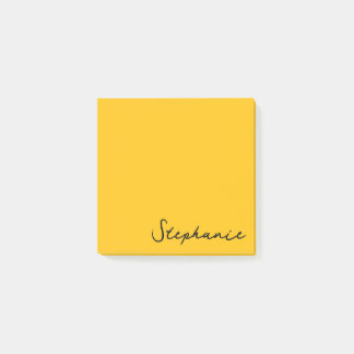Personalised Yellow Script Post it Sticky Notes