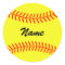 Personalised yellow softball stickers