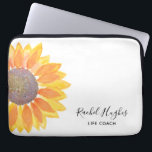 Personalised Yellow Sunflower Life Coach Laptop Sleeve<br><div class="desc">This unique Lap Top Sleeve is decorated with a watercolor yellow sunflower. Easily customisable with your name and occupation. Use the Customise Further option to change the text size, style or colour if you wish. Because we create our own artwork you won't find this exact image from other designers. Original...</div>