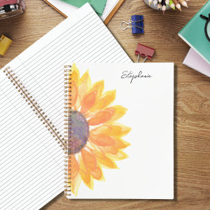 Personalised Yellow Sunflower Notebook