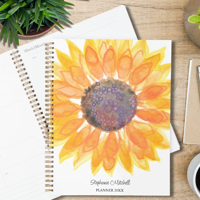 Personalised Yellow Sunflower Planner (Creator Uploaded)