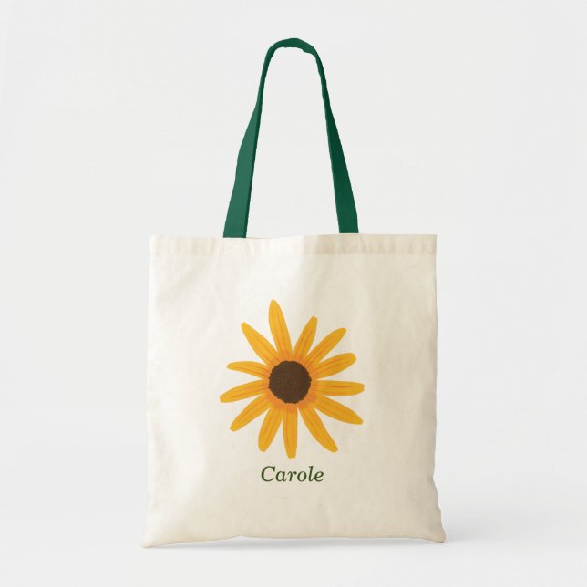 Personalised Yellow Sunflower Tote Bag (Front)