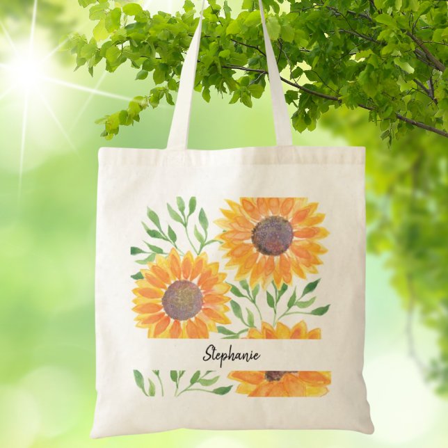 Personalised Yellow Sunflowers Foliage  Tote Bag (Creator Uploaded)