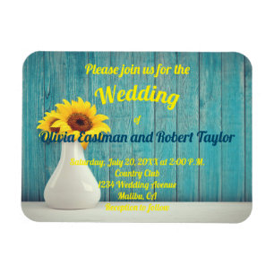 Personalised yellow sunflowers magnet