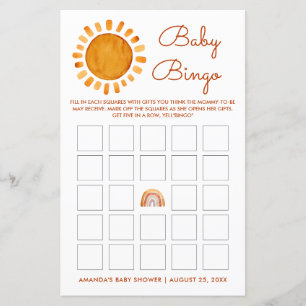 Personalised Yellow Sunshine Baby Bingo