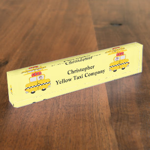 Personalised Yellow Taxi Nameplate