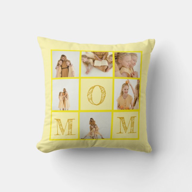 Personalised Yellow Throw Pillow – Custom Photo & (Front)