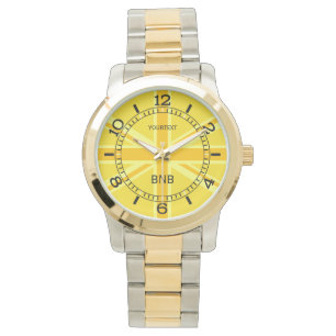 Personalised Yellow Union Jack British Flag Dial Watch
