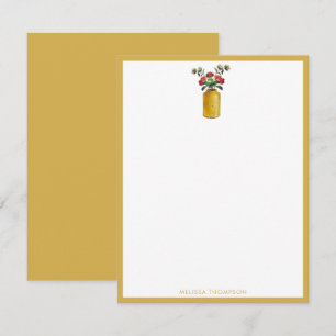 Personalised Yellow Vintage Watercolor Flowers Card