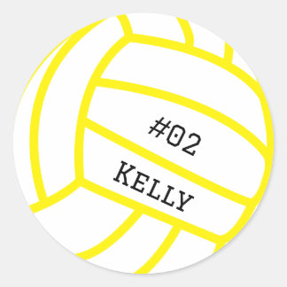 Personalised Yellow Volleyball Stickers