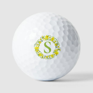 Personalised Yellow White Daffodil Garland Golf Balls