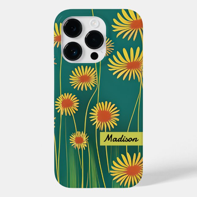Personalised Yellow Wildflowers Case-Mate iPhone Case (Back)