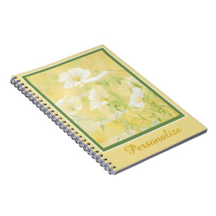 Personalised Yellow wildflowers Notebook