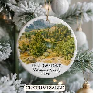 Personalised Yellowstone National Park, Montana Ceramic Ornament