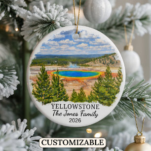 Personalised Yellowstone National Park, Montana Ceramic Ornament