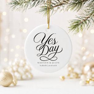 Personalised Yes Day Wedding Christmas Ornament