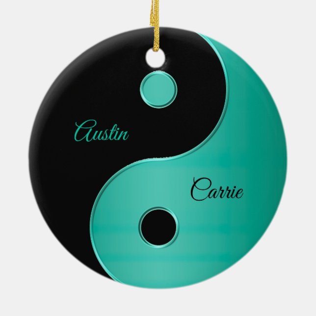 Personalised Yin-Yang Holiday Christmas Ornament (Back)