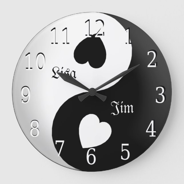 Personalised Yin Yang Love Clock (Front)