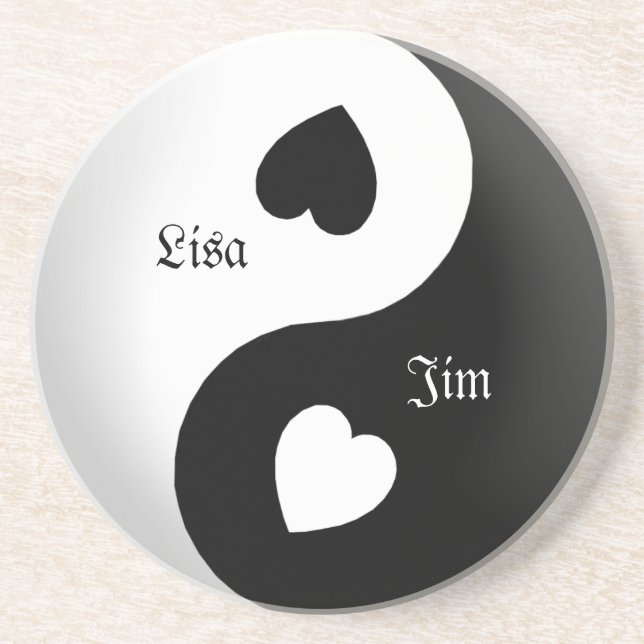 Personalised Yin Yang Love Coaster (Front)