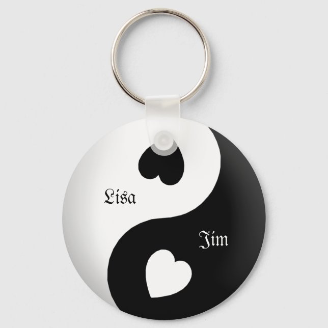 Personalised Yin Yang Love Key Chain (Front)