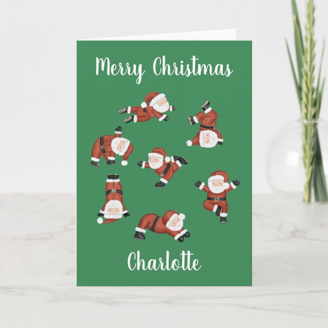 Personalised yoga Christmas  Card (Front)