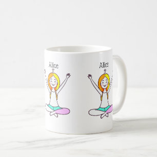 Personalised Yoga Girl Coffee Mug