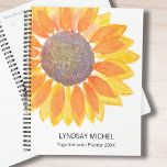 Personalised Yoga Instructor Planner 2023<br><div class="desc">This modern botanical Yoga Instructor Planner is decorated with a yellow watercolor sunflower. 
Easily customisable.
Use the Design Tool to change the text size,  style,  or colour.
As we create our artwork you won't find this exact image from other designers.
Original Watercolor © Michele Davies.</div>