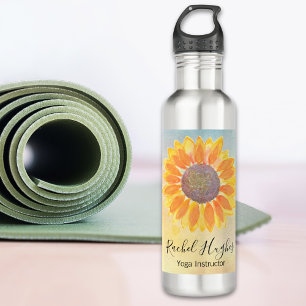 Personalised Yoga Instructor Sunflower 710 Ml Water Bottle