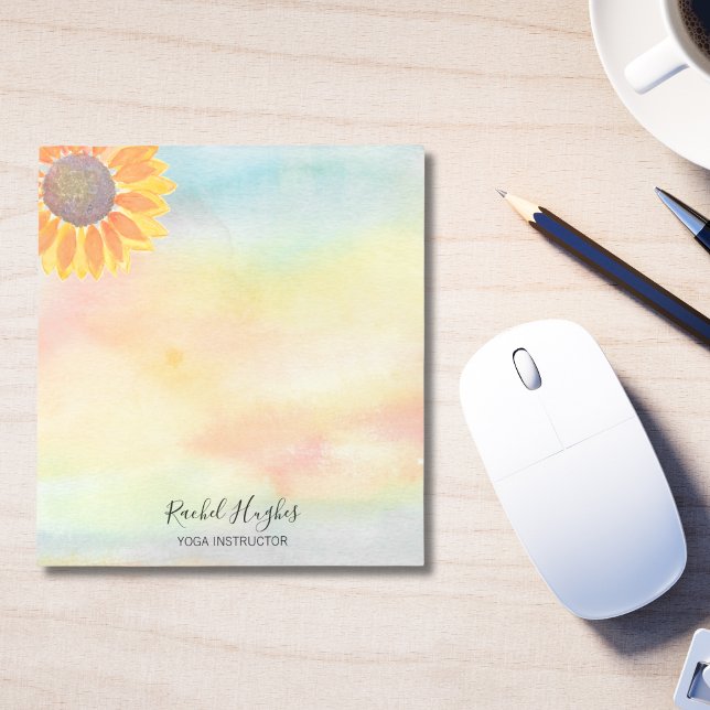 Personalised Yoga Instructor Sunflower Notepad (Creator Uploaded)