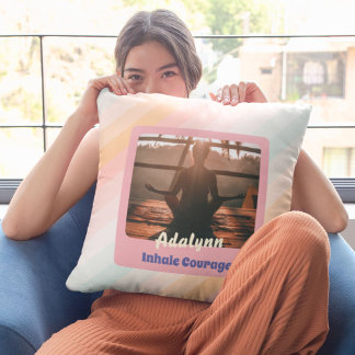 Personalised Yoga Lover Teacher Mum Women Gift Cushion