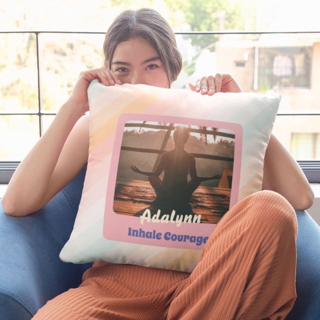 Personalised Yoga Lover Teacher Mum Women Gift Cushion (Personalized Yoga Lover Teacher Mom Women Gift)