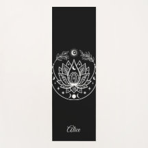 Personalised Yoga Mat Meditation Gift Women Black