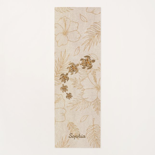 Personalised Yoga Mat Meditation Hawaii Sea Turtle (Front)