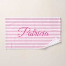Personalised Yoga Mat Pink Stripes Meditation Mat