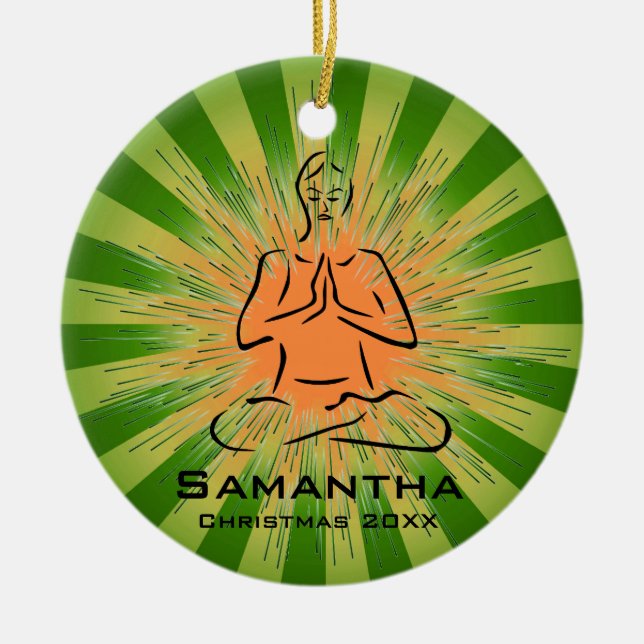 Personalised Yoga Pose Ornament (Front)
