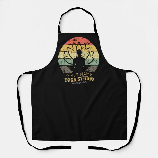 Personalised Yoga Studio Fitness Instructor Guru Apron (Front)
