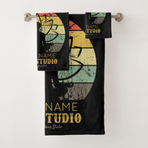 Personalised Yoga Studio Fitness Instructor Guru  Bath Towel Set
