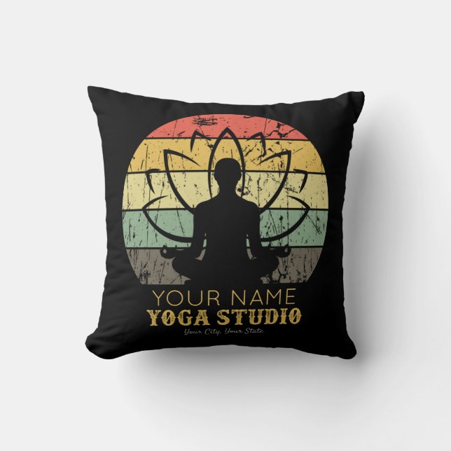 Personalised Yoga Studio Fitness Instructor Guru Cushion (Front)