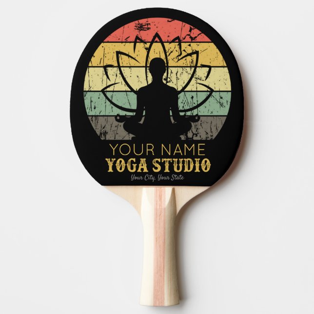 Personalised Yoga Studio Fitness Instructor Guru  Ping Pong Paddle (Front)