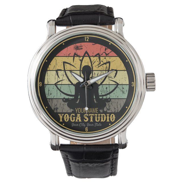 Personalised Yoga Studio Fitness Instructor Guru  Watch (Front)