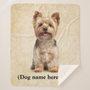 Personalised Yorkie Dog Dad Sherpa Blanket