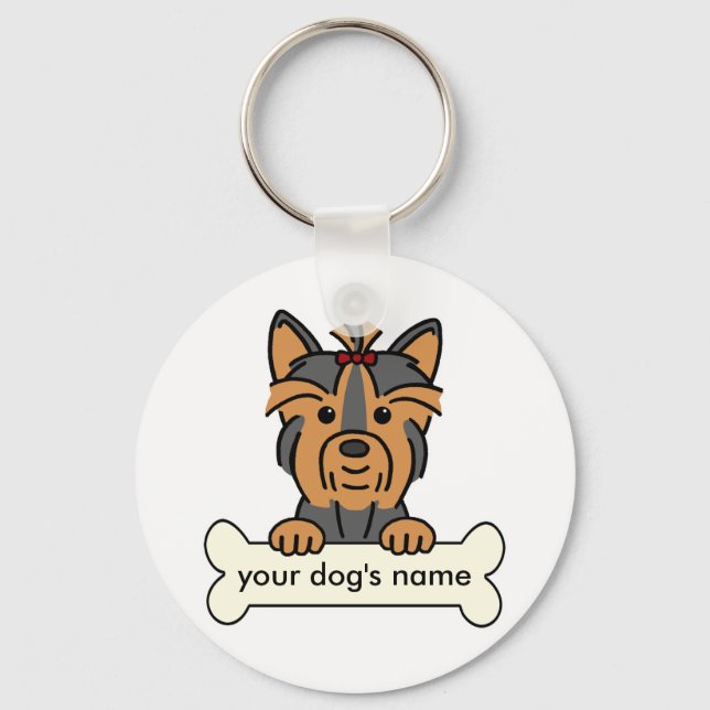 Personalised Yorkie Key Ring (Front)