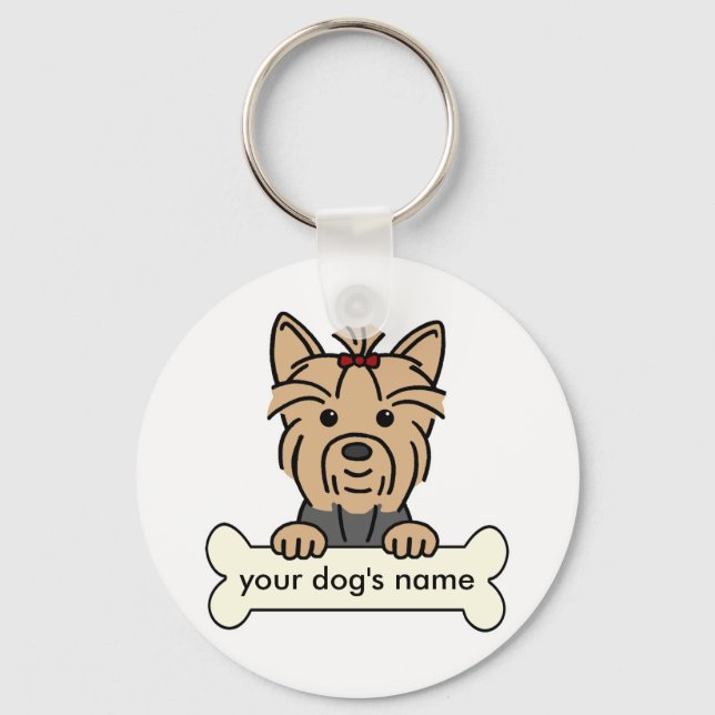 Personalised Yorkie Key Ring (Front)