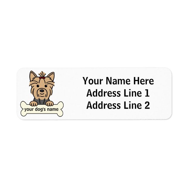 Personalised Yorkie Return Address Label (Front)