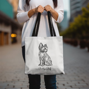Personalised Yorkie Sketch Tote Bag