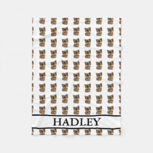 Personalised Yorkie Yorkshire Terrier  Fleece Blanket