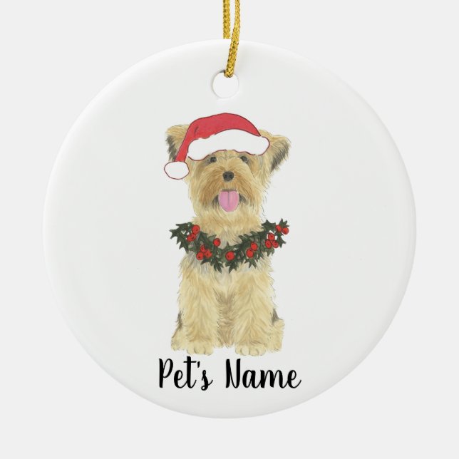 Personalised Yorkshire Terrier Ceramic Ornament (Front)