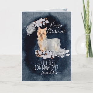 Personalised Yorkshire Terrier Mum Christmas Holiday Card