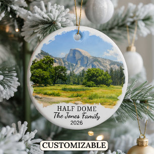 Personalised Yosemite Half Dome, Custom California Ceramic Ornament
