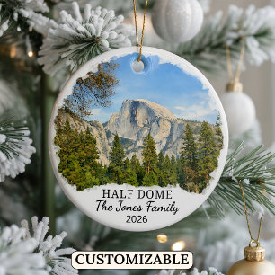 Personalised Yosemite Half Dome, Custom California Ceramic Ornament